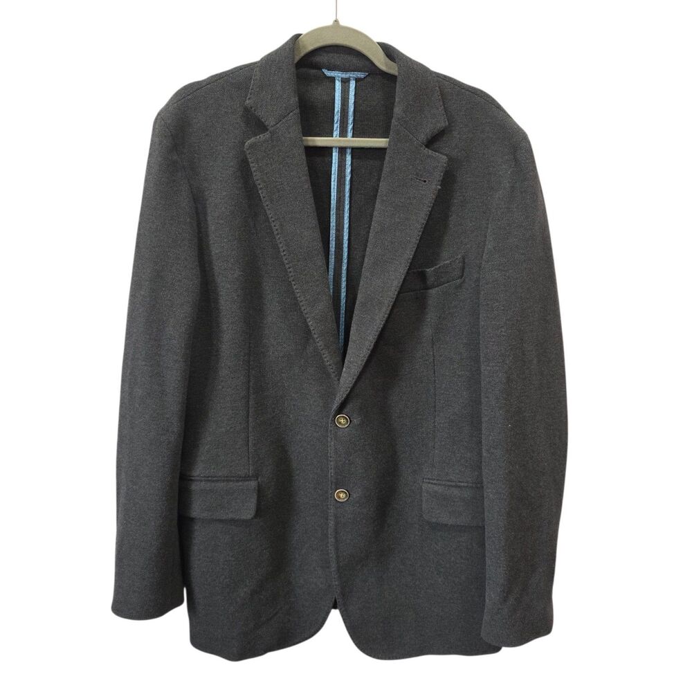 Vineyard Vines Blazer Sport Coat Mens 42L Gray Knit‎ Stretch Two Button USA